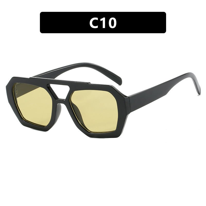 Geometric Aviator Sunglasses Summer Sunshade Beach Vacation Glasses - LUCKY FIG