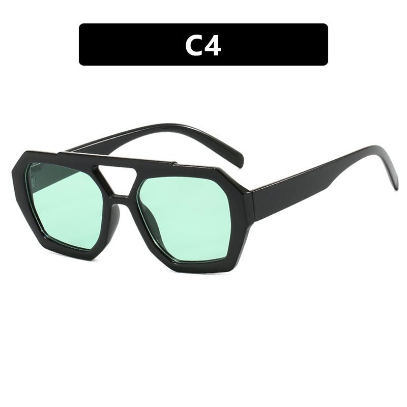 Geometric Aviator Sunglasses Summer Sunshade Beach Vacation Glasses - LUCKY FIG