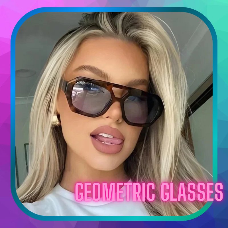 Geometric Aviator Sunglasses Summer Sunshade Beach Vacation Glasses - LUCKY FIG