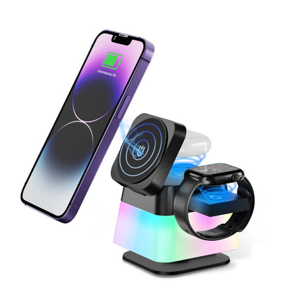 4 in 1 Magnetic Wireless Charger with Adjustable Night Lamp | Multi - Protection | Anti - slip Design - LUCKY FIG