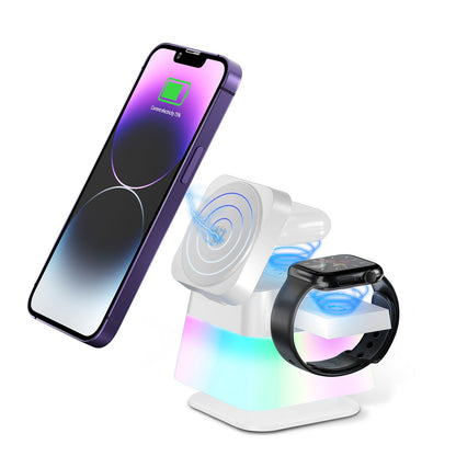 4 in 1 Magnetic Wireless Charger with Adjustable Night Lamp | Multi - Protection | Anti - slip Design - LUCKY FIG