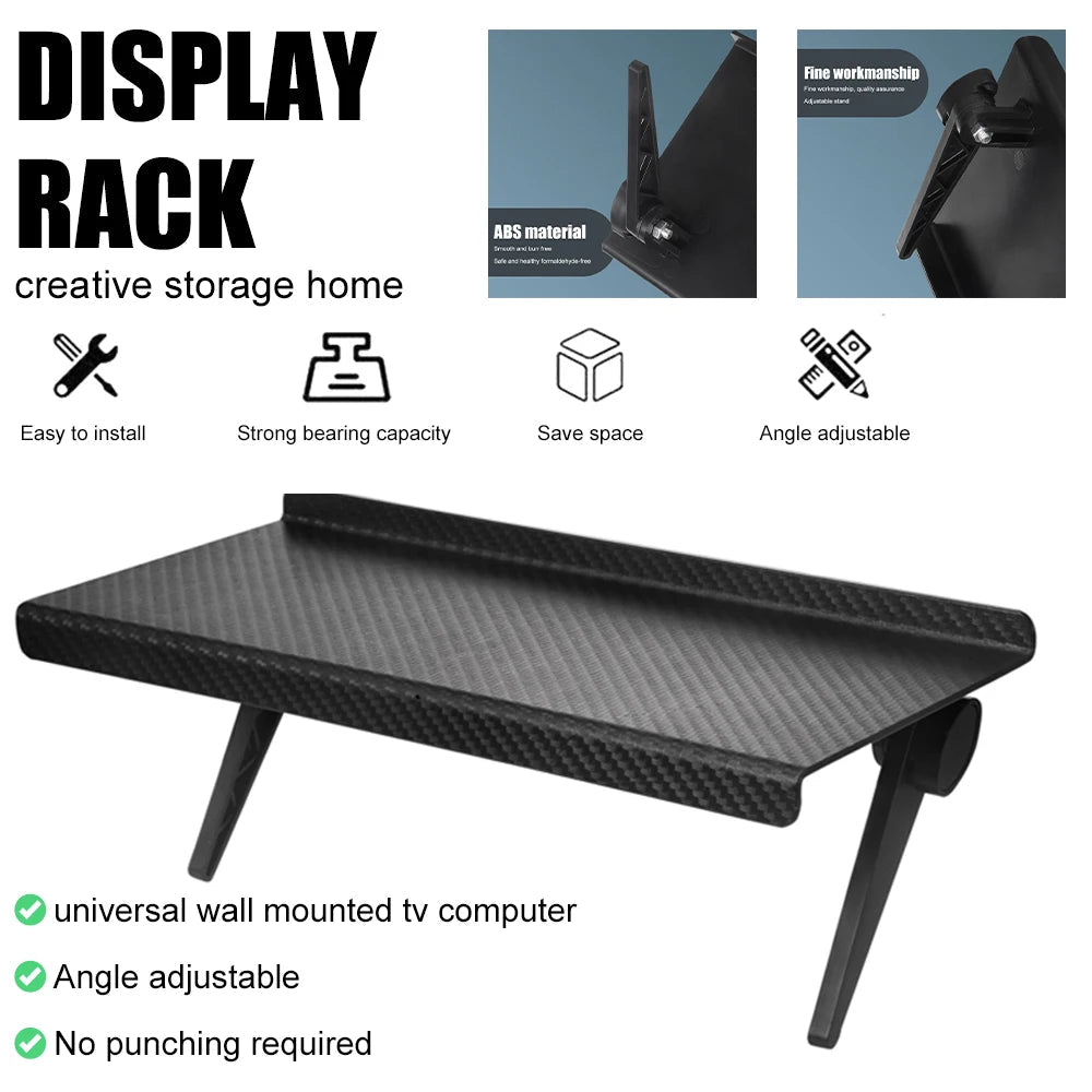 Adjustable TV & Computer Display Shelf – No - Drill, Eco - Friendly ABS, Space - Saving Storage for Media Equipment & Decor - LUCKY FIG