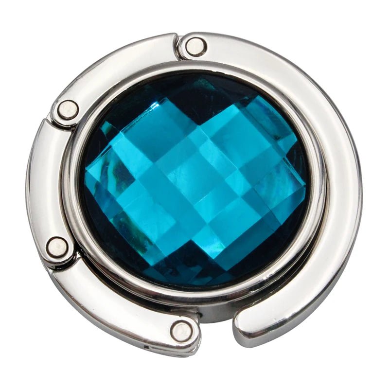 Functional Elegant Crystal Alloy Foldable Handbag Hook | Portable Purse Hanger | Non - Slip | Multicolor - LUCKY FIG
