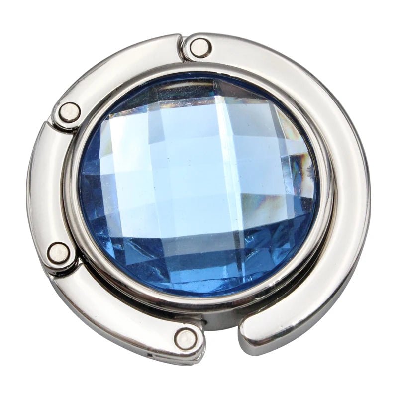 Functional Elegant Crystal Alloy Foldable Handbag Hook | Portable Purse Hanger | Non - Slip | Multicolor - LUCKY FIG