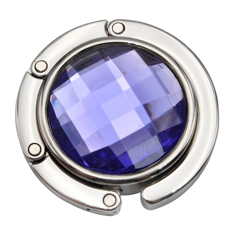 Functional Elegant Crystal Alloy Foldable Handbag Hook | Portable Purse Hanger | Non - Slip | Multicolor - LUCKY FIG