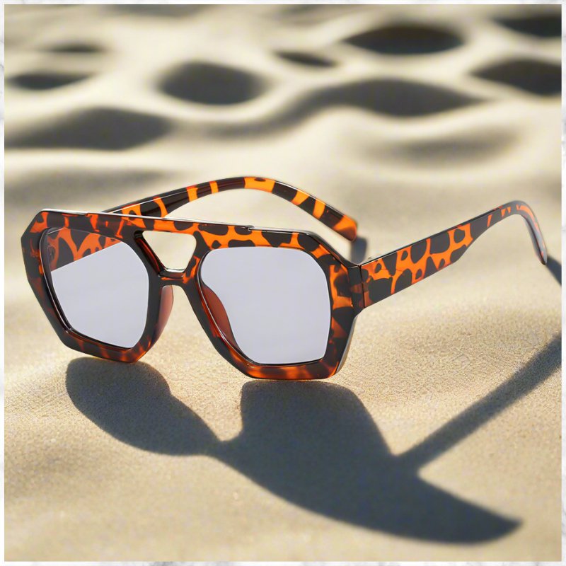 Geometric Aviator Sunglasses Summer Sunshade Beach Vacation Glasses - LUCKY FIG