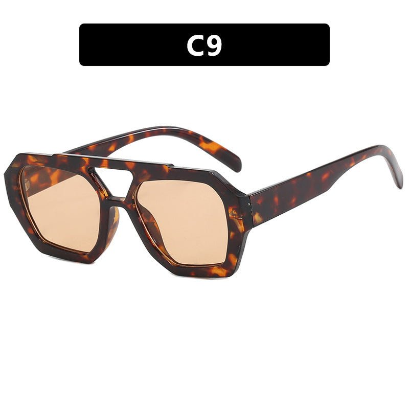 Geometric Aviator Sunglasses Summer Sunshade Beach Vacation Glasses - LUCKY FIG