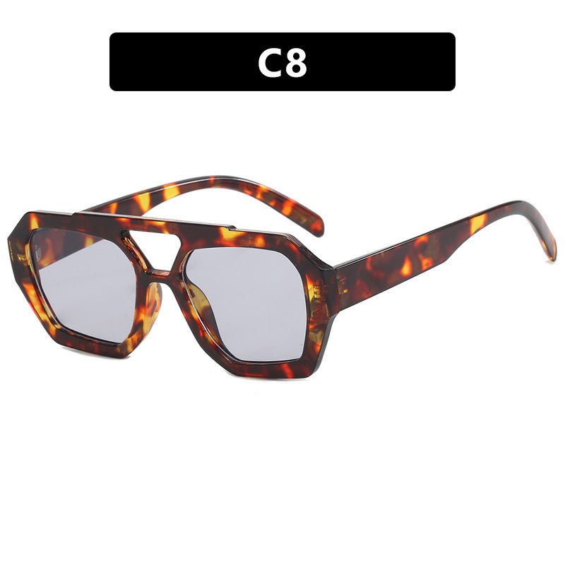 Geometric Aviator Sunglasses Summer Sunshade Beach Vacation Glasses - LUCKY FIG