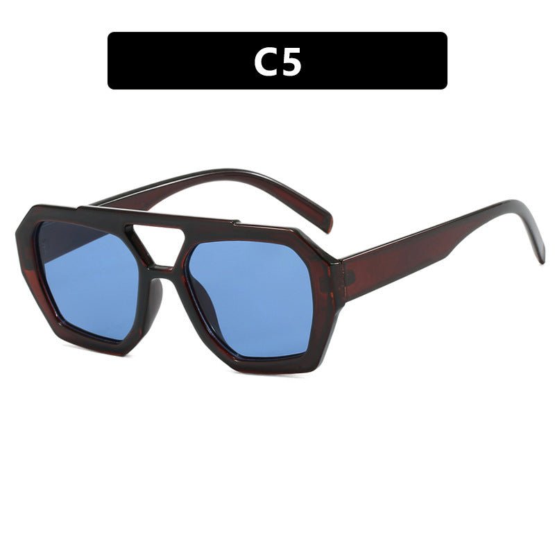 Geometric Aviator Sunglasses Summer Sunshade Beach Vacation Glasses - LUCKY FIG