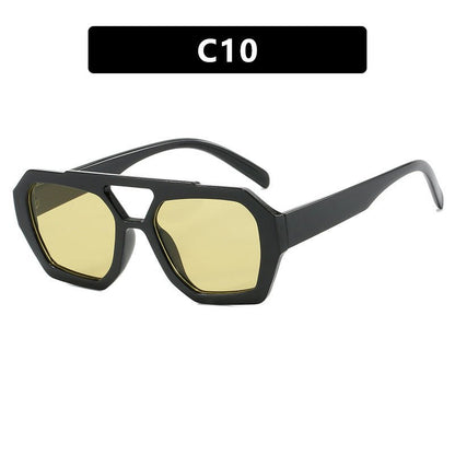 Geometric Aviator Sunglasses Summer Sunshade Beach Vacation Glasses - LUCKY FIG