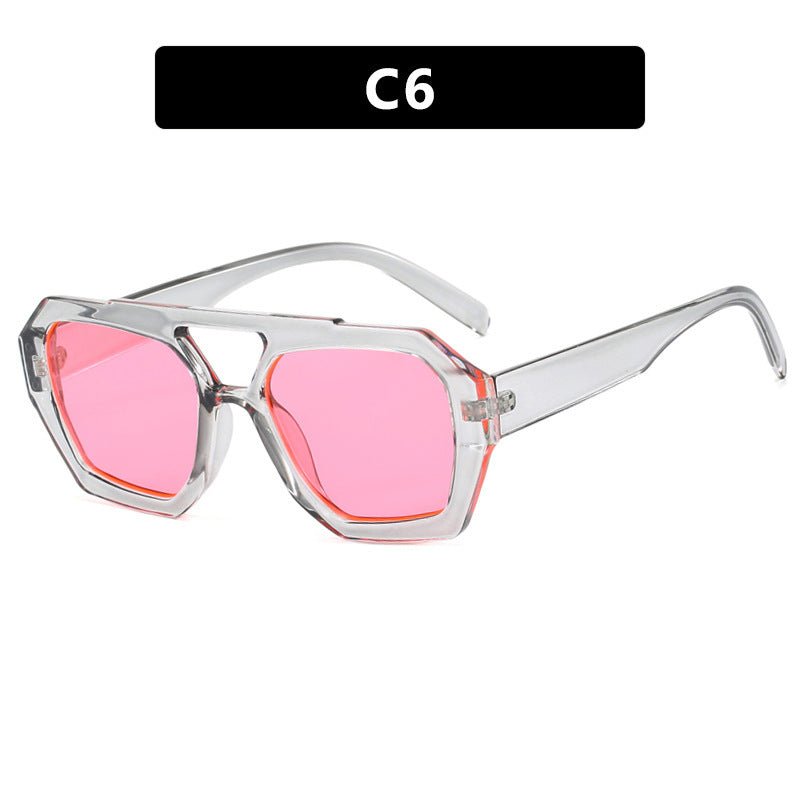 Geometric Aviator Sunglasses Summer Sunshade Beach Vacation Glasses - LUCKY FIG
