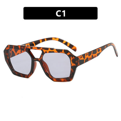 Geometric Aviator Sunglasses Summer Sunshade Beach Vacation Glasses - LUCKY FIG