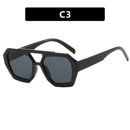 Geometric Aviator Sunglasses Summer Sunshade Beach Vacation Glasses - LUCKY FIG