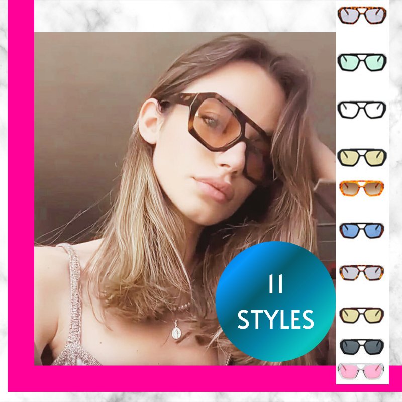 Geometric Aviator Sunglasses Summer Sunshade Beach Vacation Glasses - LUCKY FIG