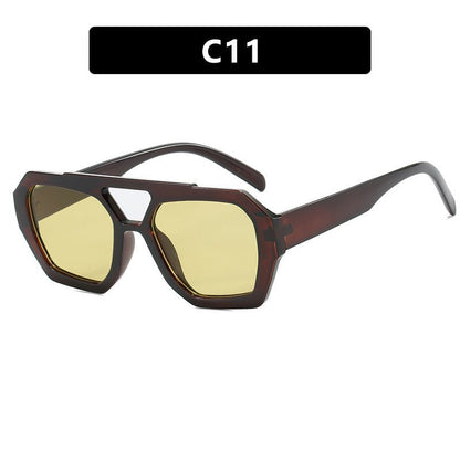Geometric Aviator Sunglasses Summer Sunshade Beach Vacation Glasses - LUCKY FIG