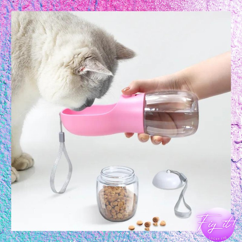 Portable Pet Water and Food Bottle - Double Leak - Proof Design - LUCKY FIG
