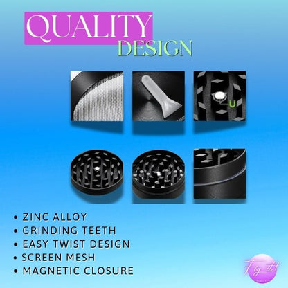 Premium Magnetic Closer 4 Layer Herb Grinder - 4 - Piece, Sharp Teeth, Portable - LUCKY FIG