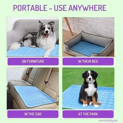 Premium Pet Cooling Mat - 5 Sizes & 3 Colors | Breathable, Easy to Clean, Multi - Use | Lucky Fig - LUCKY FIG