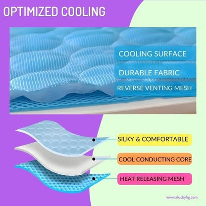 Premium Pet Cooling Mat - 5 Sizes & 3 Colors | Breathable, Easy to Clean, Multi - Use | Lucky Fig - LUCKY FIG