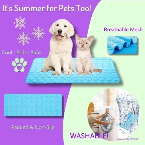 Premium Pet Cooling Mat - 5 Sizes & 3 Colors | Breathable, Easy to Clean, Multi - Use | Lucky Fig - LUCKY FIG