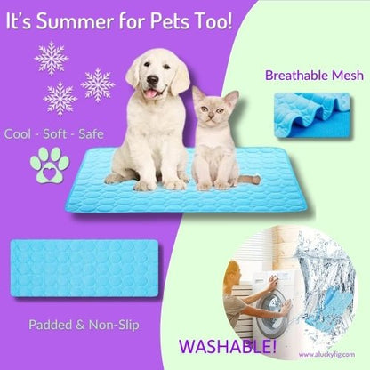 Premium Pet Cooling Mat - 5 Sizes & 3 Colors | Breathable, Easy to Clean, Multi - Use | Lucky Fig - LUCKY FIG