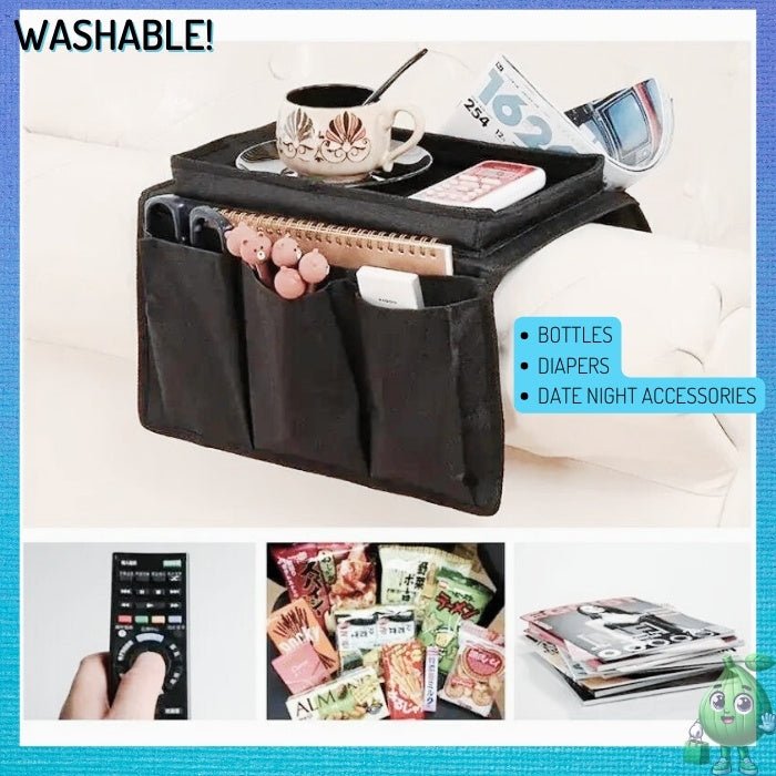 Ultimate Sofa MultiMedia Storage Protector - Durable Oxford Fabric Organizer with 6 Pockets - LUCKY FIG